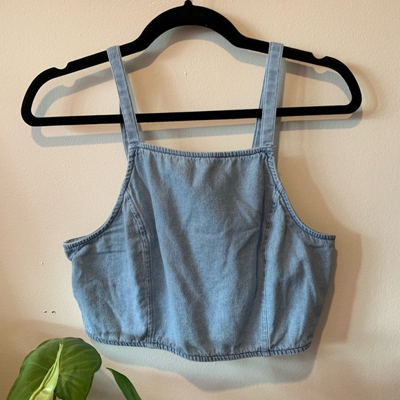 Blue denim crop top - American Eagle - Picture 1 of 5